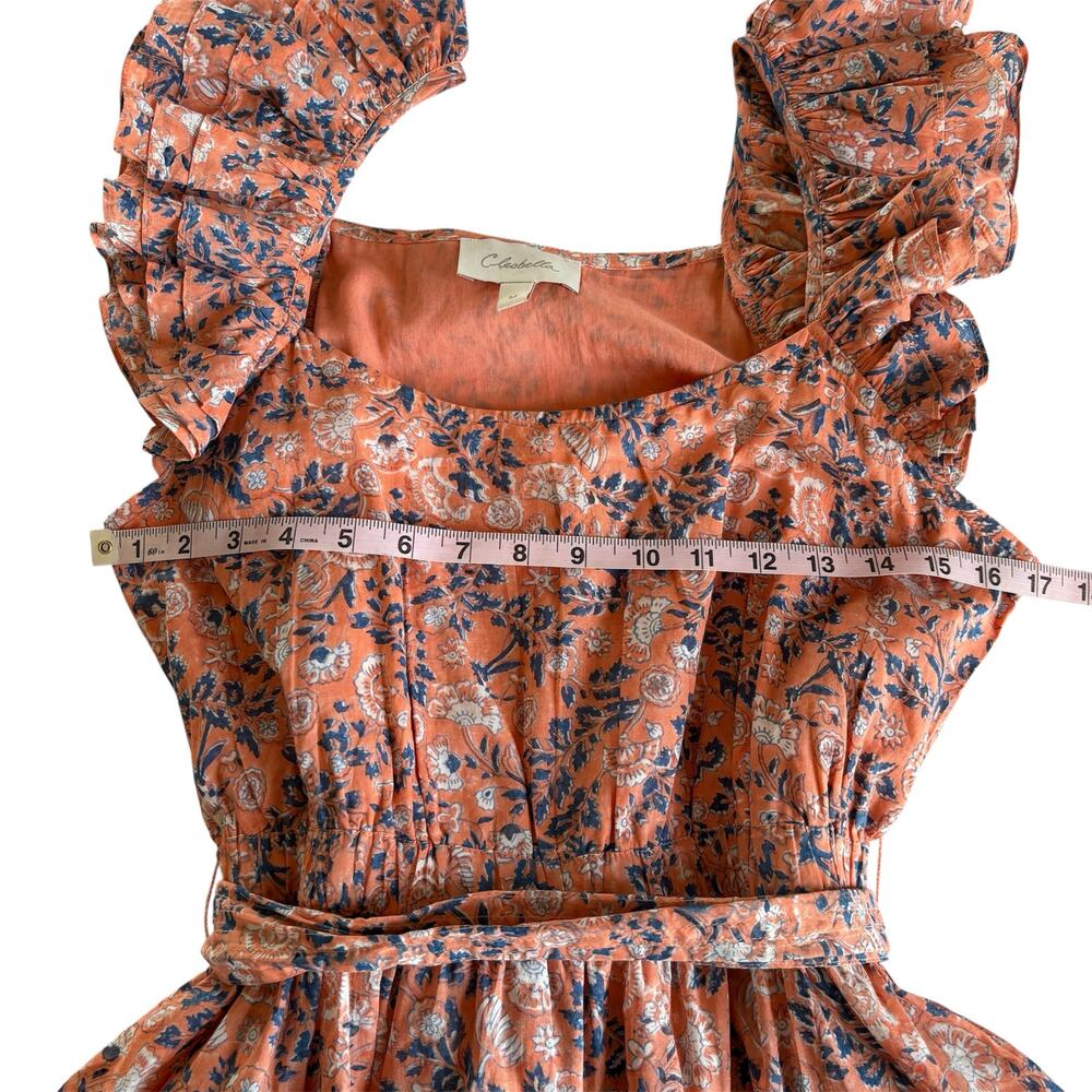 Cleobella Britt Ruffle Mini Dress in Positano Pink Floral Women’s Size Medium - Picture 5 of 7